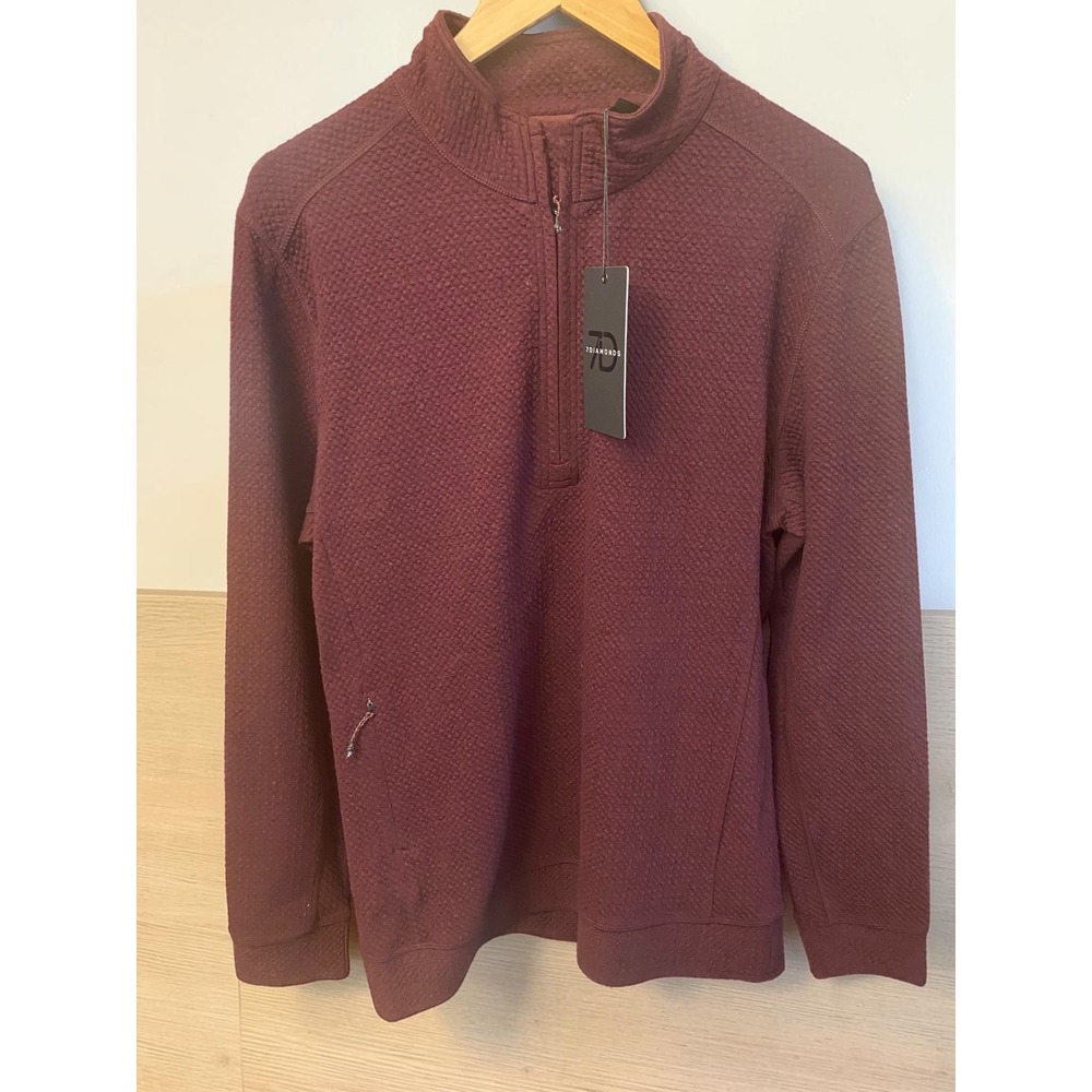 7 Diamonds Restoration Performance Maroon 1/4 Zip Pullover Men's Small NEW
